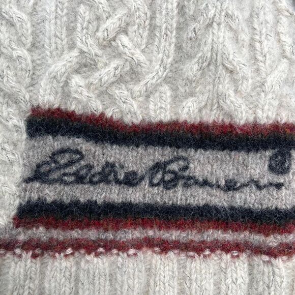 Eddie Bauer White and Brown Patterned Sweater - Picture 2 of 4